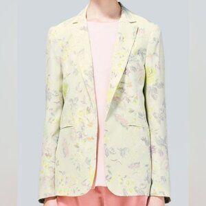 Aritzia Wilfred Floral Silk Charmeuse Blazer Size 8 drapey Fit Modern Office